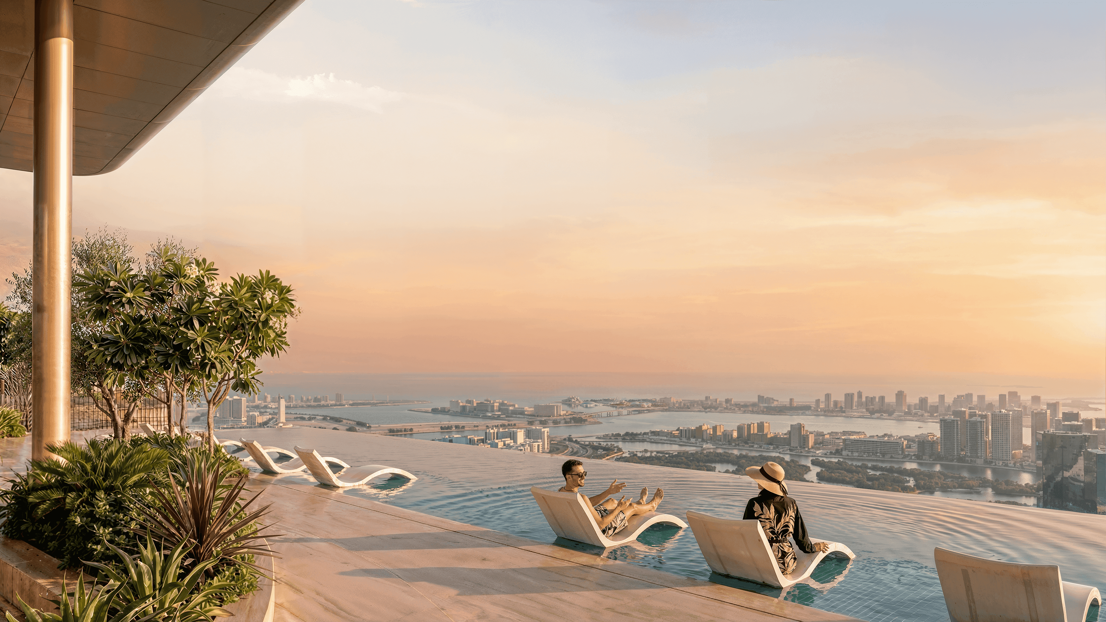 At podium level, residents will have access to a central outdoor deck centred around a swimming pool connected to indoor and outdoor wellness, leisure and social facilities