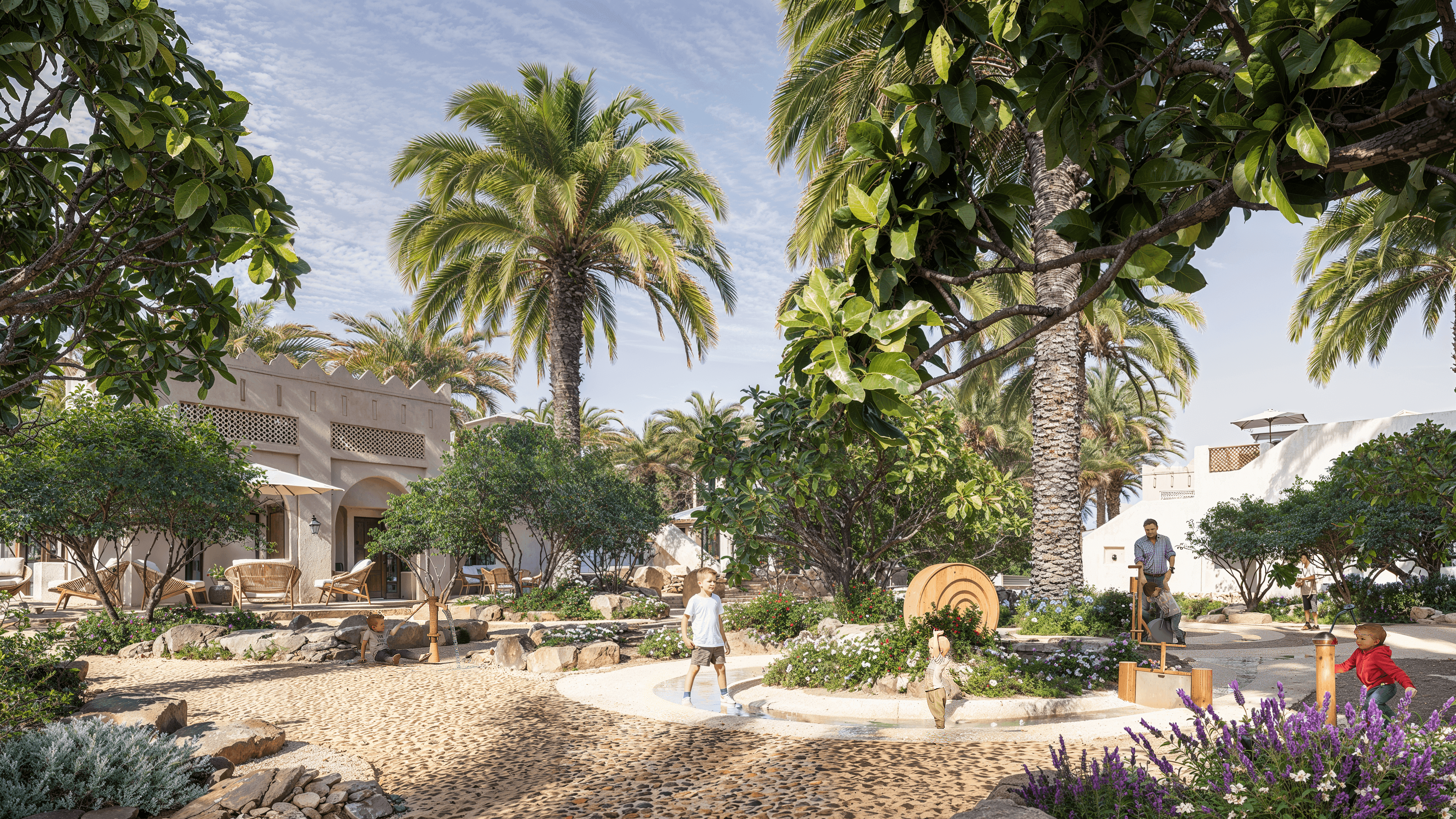 The project responds directly to the oasis’s identity as a place of reflection and calm, maintaining its sensory qualities while introducing new layers of engagement for visitors.