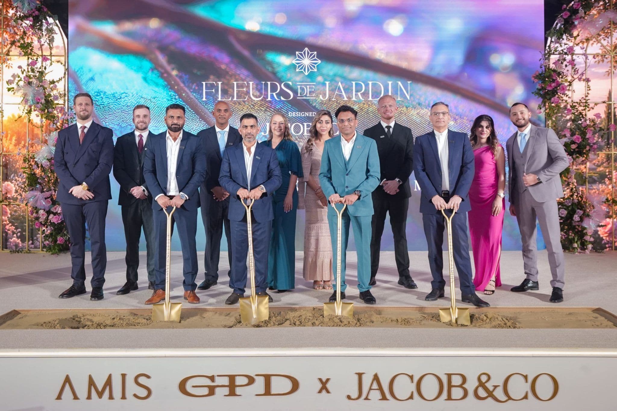 AMIS Development and Jacob & Co. break ground on the ultra-luxury Fleurs de Jardin villa community in Meydan District 11, Dubai.