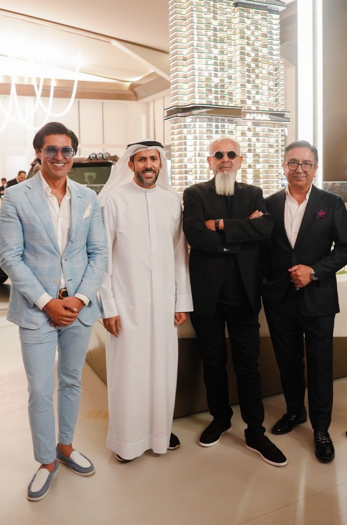 From left to right: Hamid Kerayechian, CEO & Founding Partner of Ayana Holding; Abdulla Lahej, Chairman of Amaal; Kourosh Mansory, Founder & CEO of MANSORY; and Barry Ebrahimy, CEO of Ayana Properties.