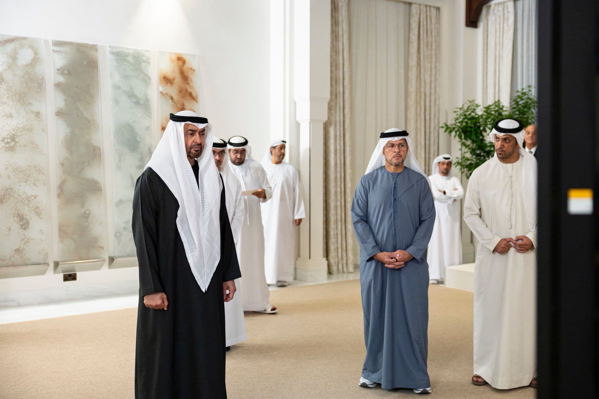 President Sheikh Mohamed is briefed on Abu Dhabi's new housing strategy for citizens.