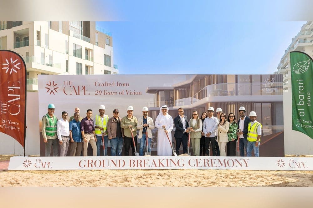 Hazza Zaal, CEO of Al Barari Real Estate Group, alongside the Sales and Construction teams at The Cape Groundbreaking Ceremony.