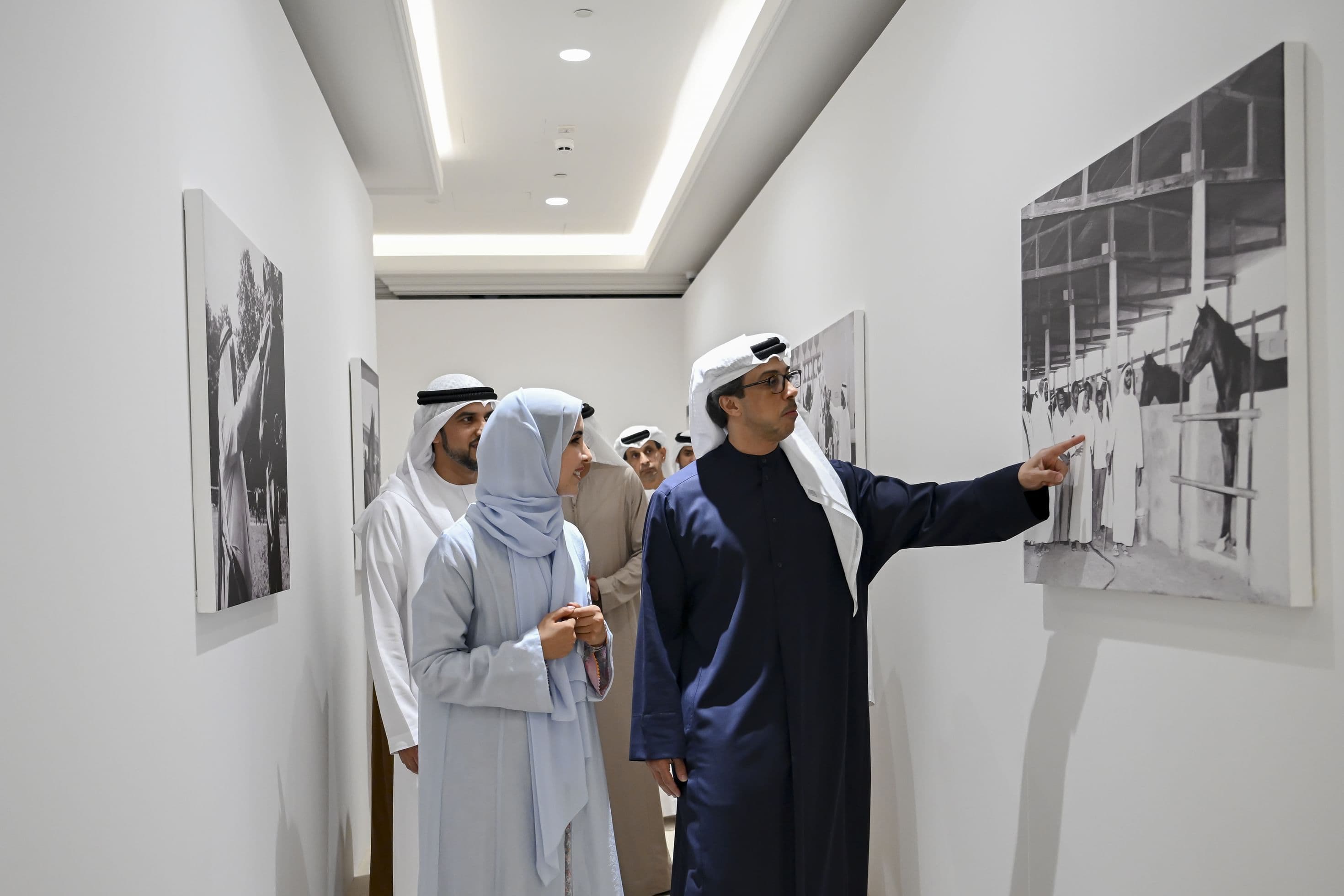 Sheikh Mansour bin Zayed Al Nahyan during the unveiling of the Al Khail Square project at Abu Dhabi Equestrian Club.