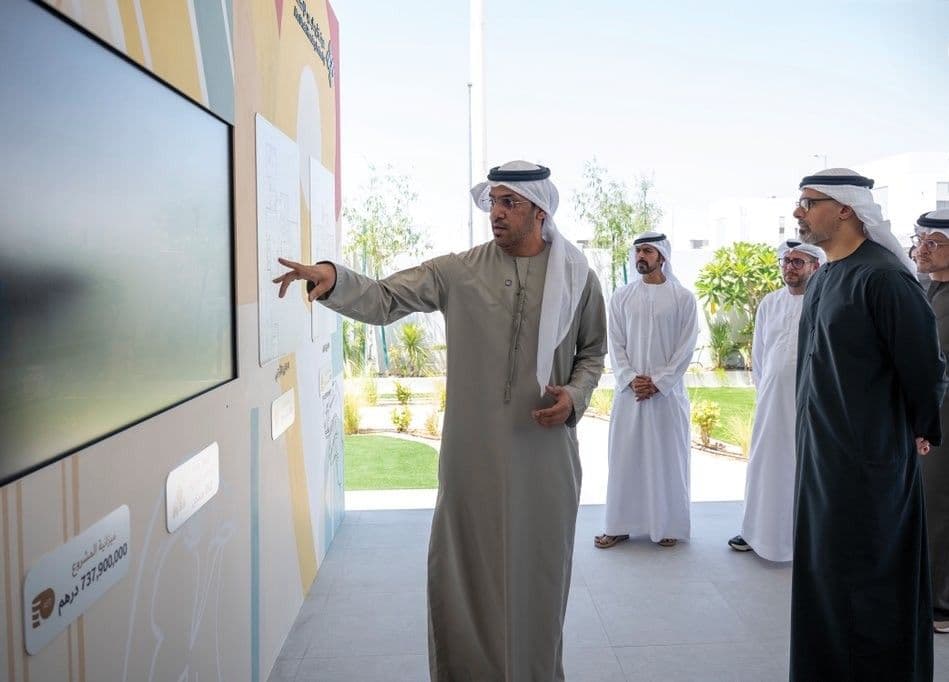 H.H. Sheikh Khaled bin Mohamed bin Zayed Al Nahyan during the inauguration of the Al Samha Housing Project in Abu Dhabi.