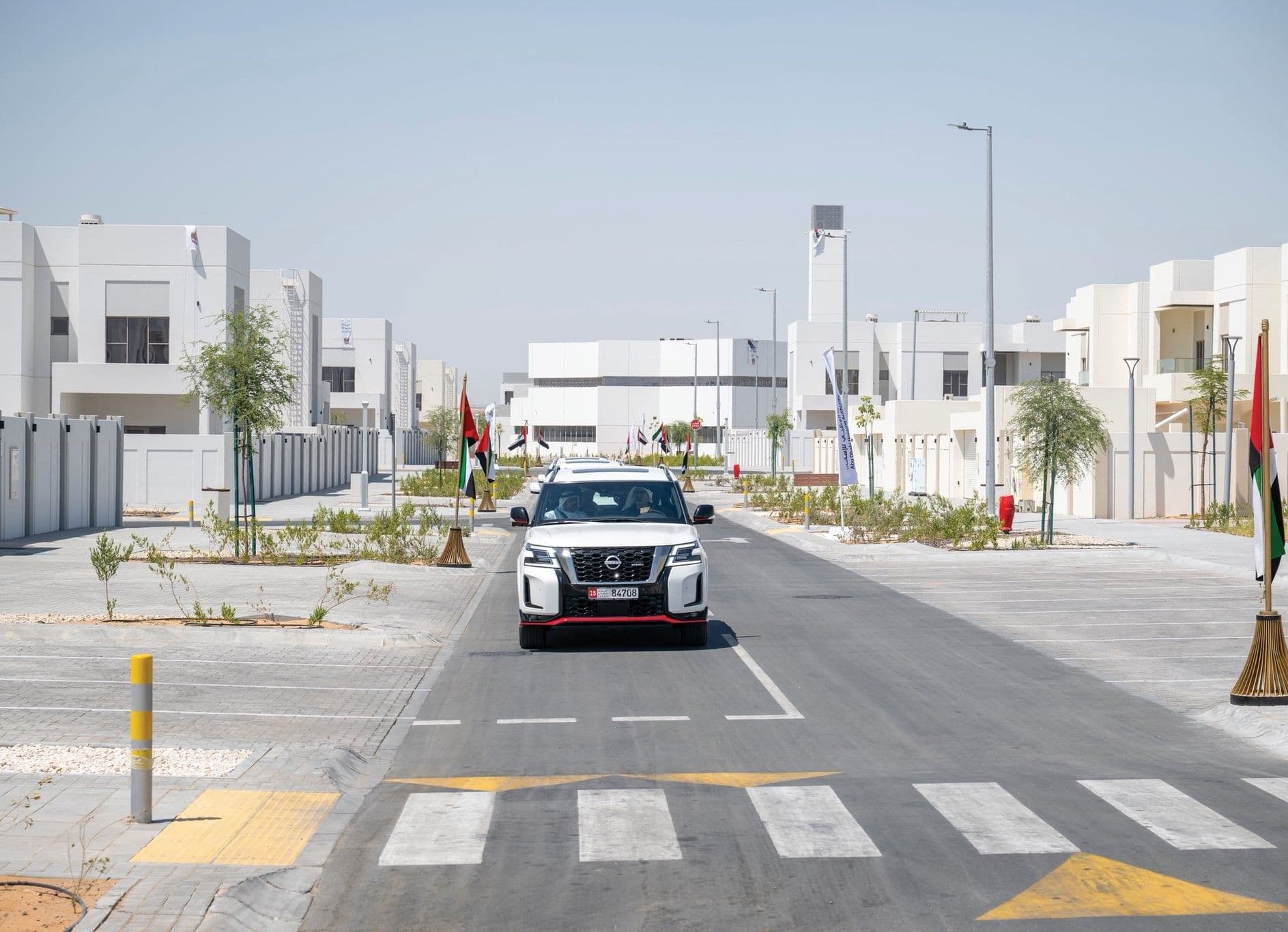 H.H. Sheikh Khaled bin Mohamed bin Zayed Al Nahyan during the inauguration of the Al Samha Housing Project in Abu Dhabi.