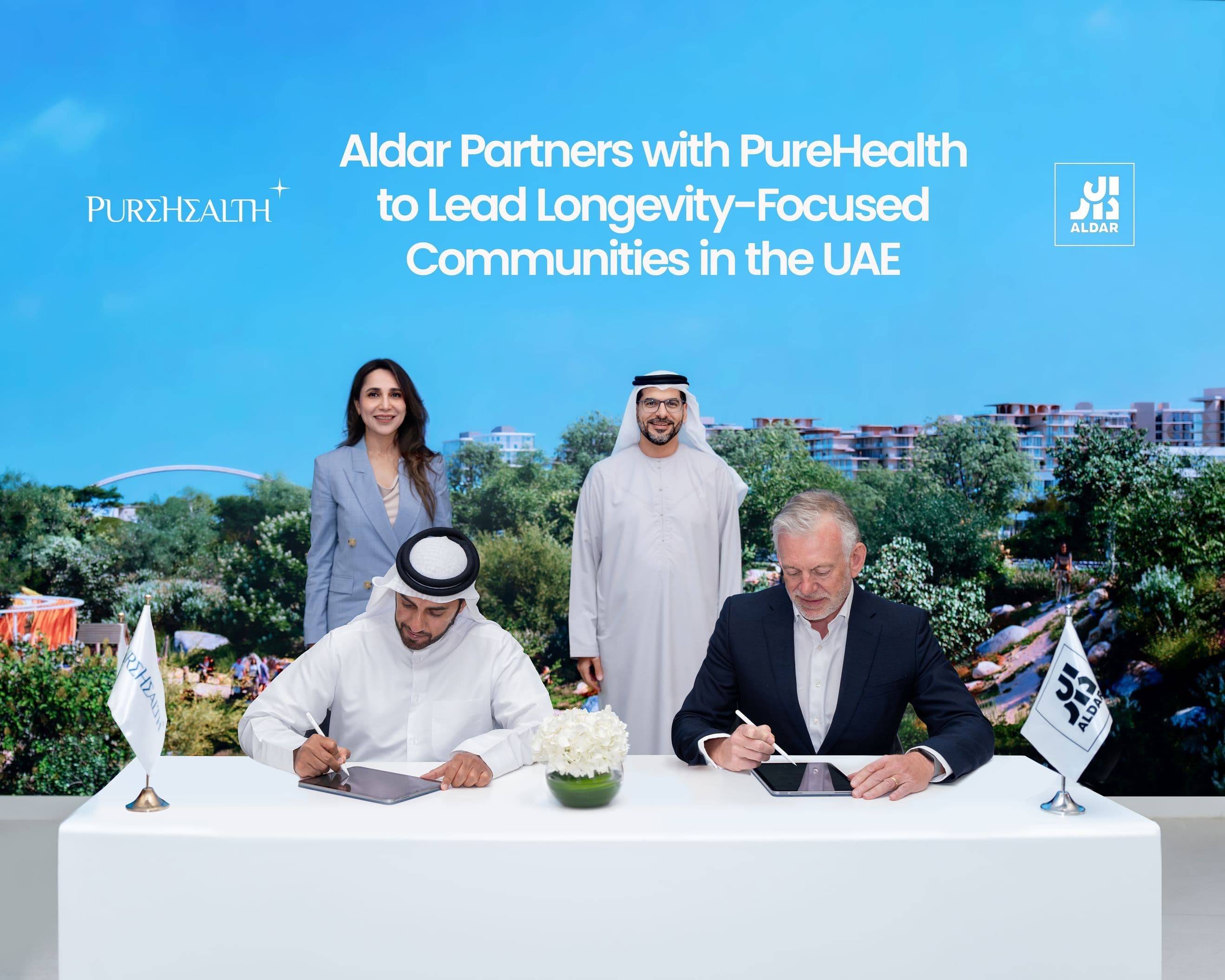 Aldar and PureHealth partner to develop health longevity-focused communities in Abu Dhabi.