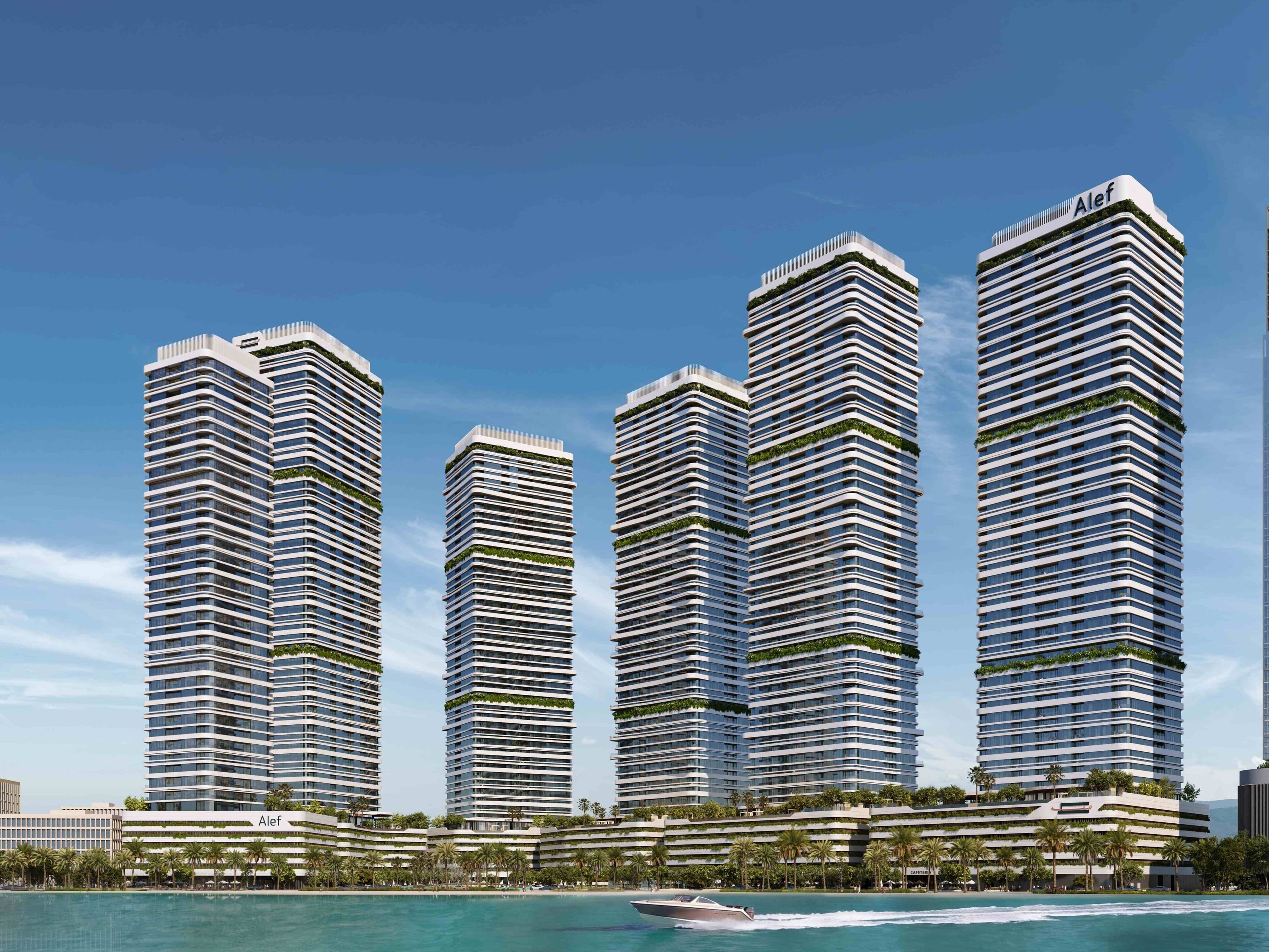 Alef Group's new Linar development in Al Mamzar will feature six towers and more than 2,600 homes overlooking the waterfront.