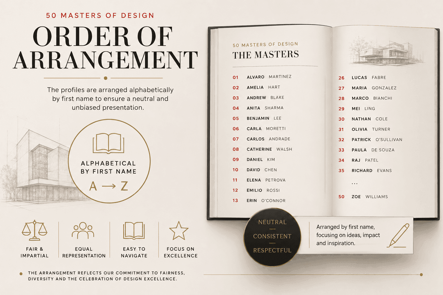 Feature arragement - The 50 Masters of Design 2026