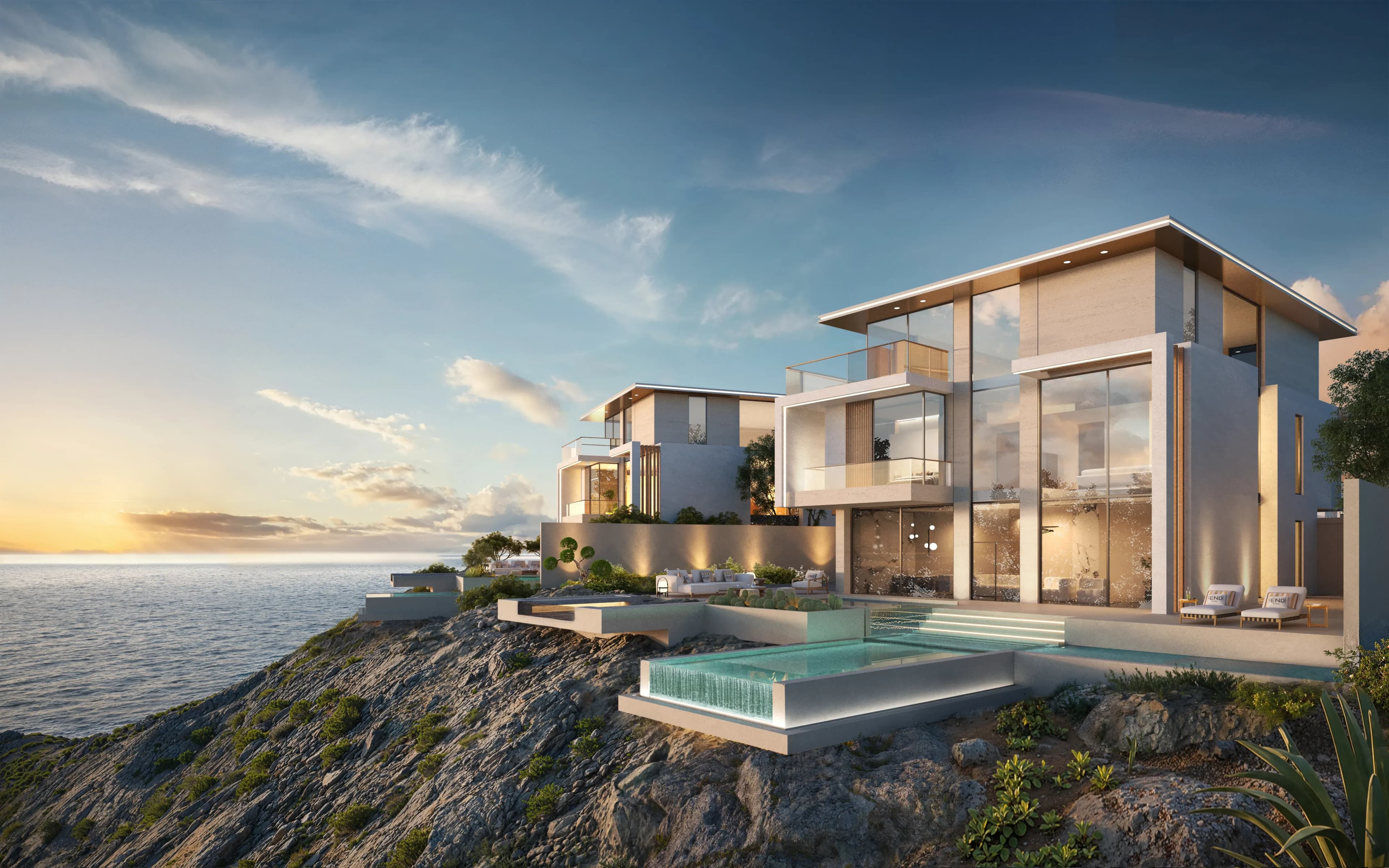 Azure Oceanfront Villas, interiors by FENDI Casa, marks the luxury design brand's first residential project in Oman.