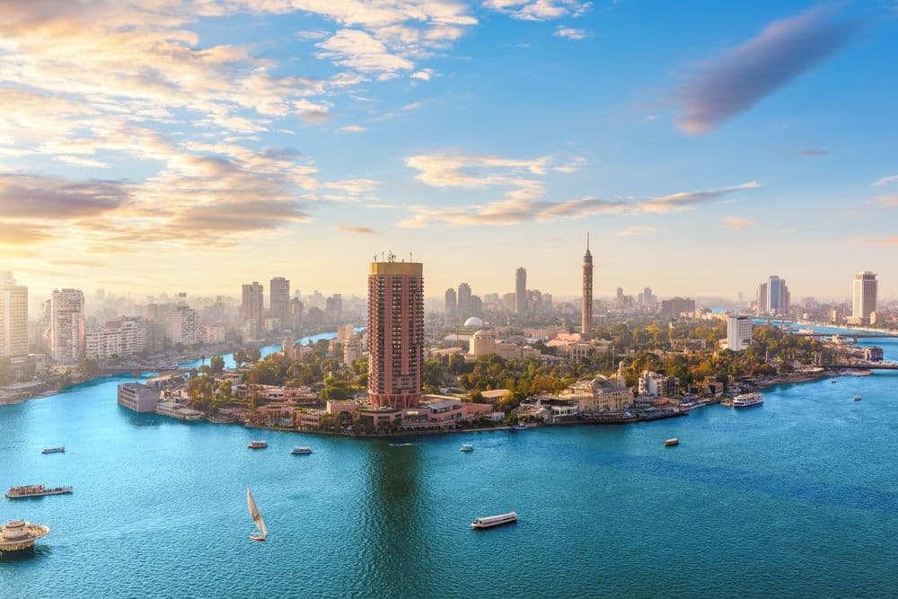 Nile and Gezira Island of Cairo, Egypt.
