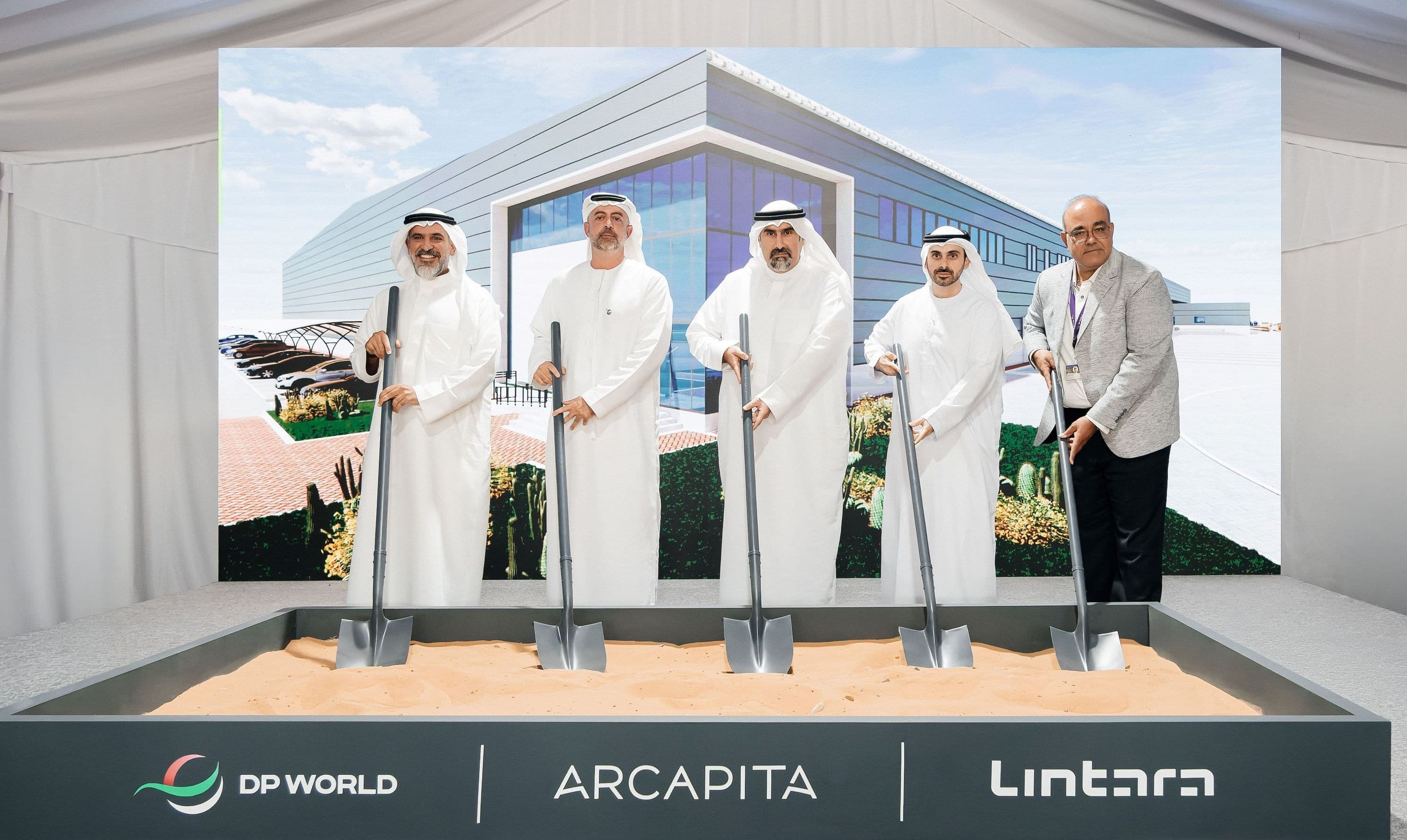 DP World and Lintara Properties have broken ground on a new Grade A logistics centre at Jafza in Dubai.