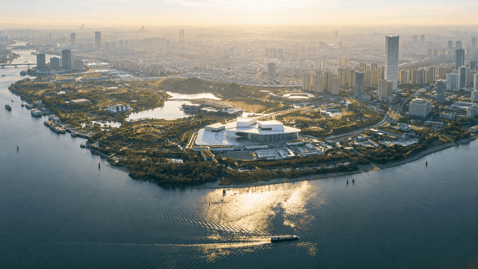 Shanghai Grand Opera House Unfolds Like a Giant Chinese Fan