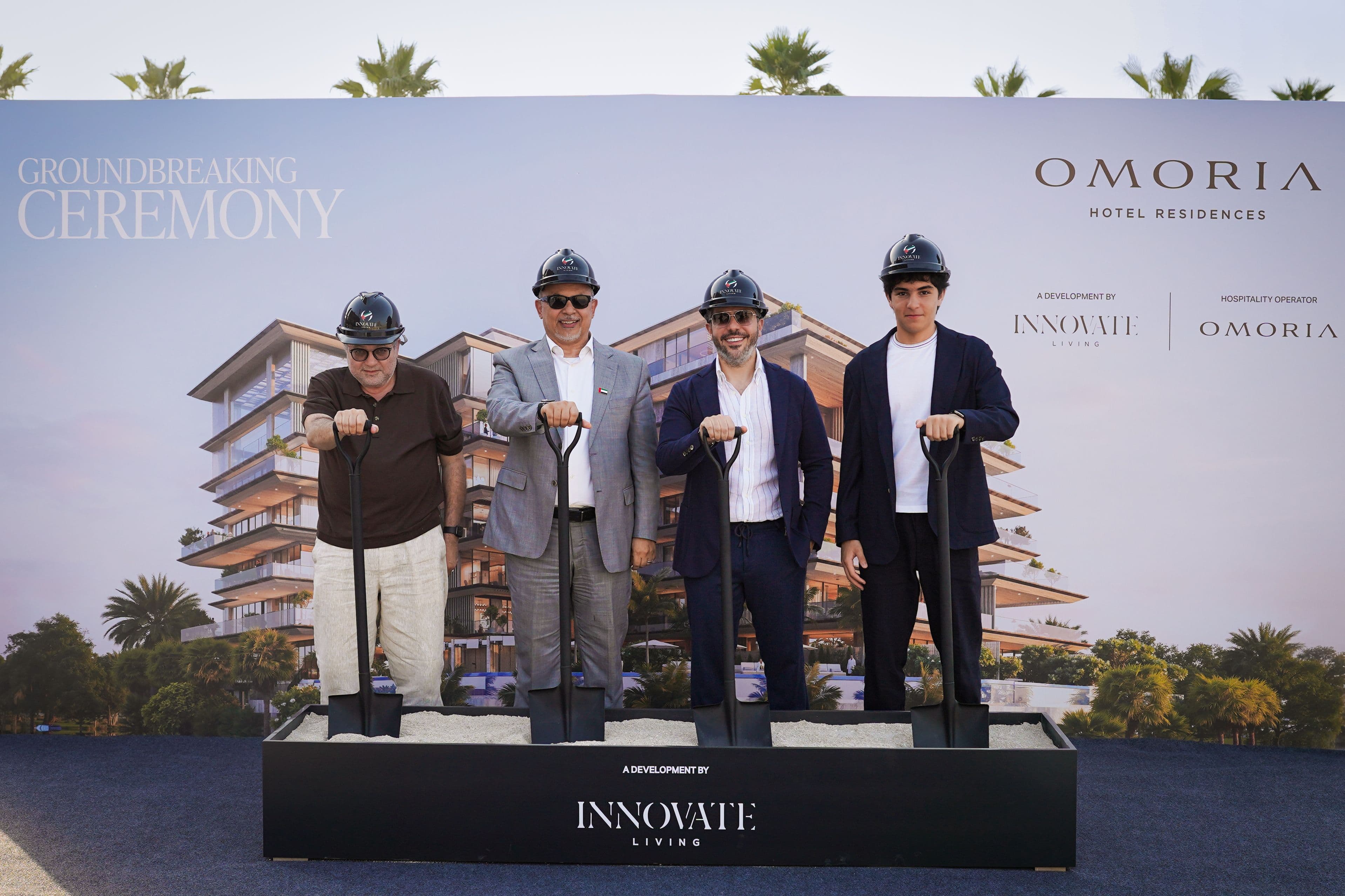 Groundbreaking ceremony for Omoria Private Residences at Dubai Islands, marking Innovate Living Development’s first project within the emerging waterfront destination.