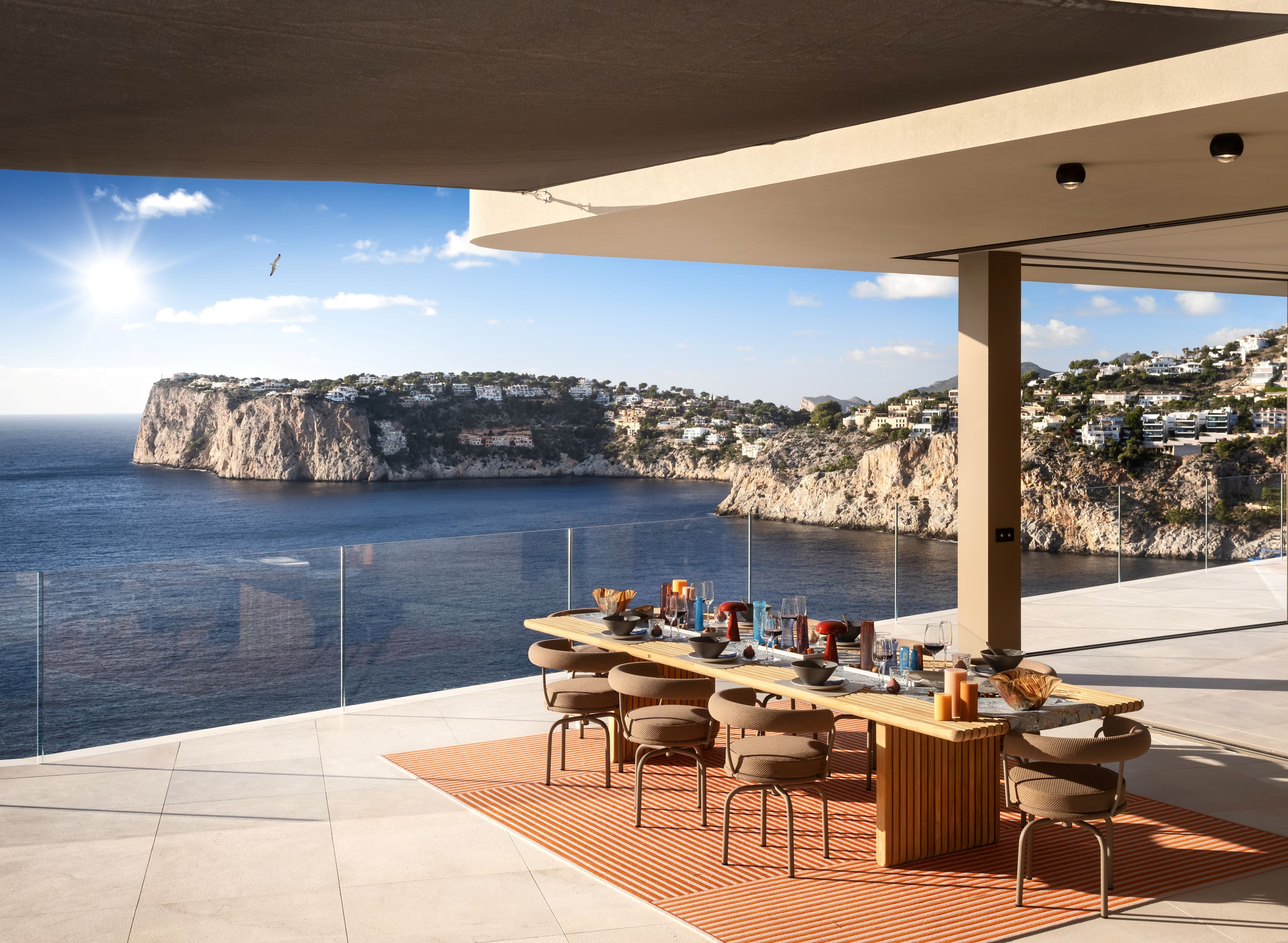 A true sanctuary is the outdoor terrace. It flows seamlessly into the interior spaces and offers ample room for an infinity