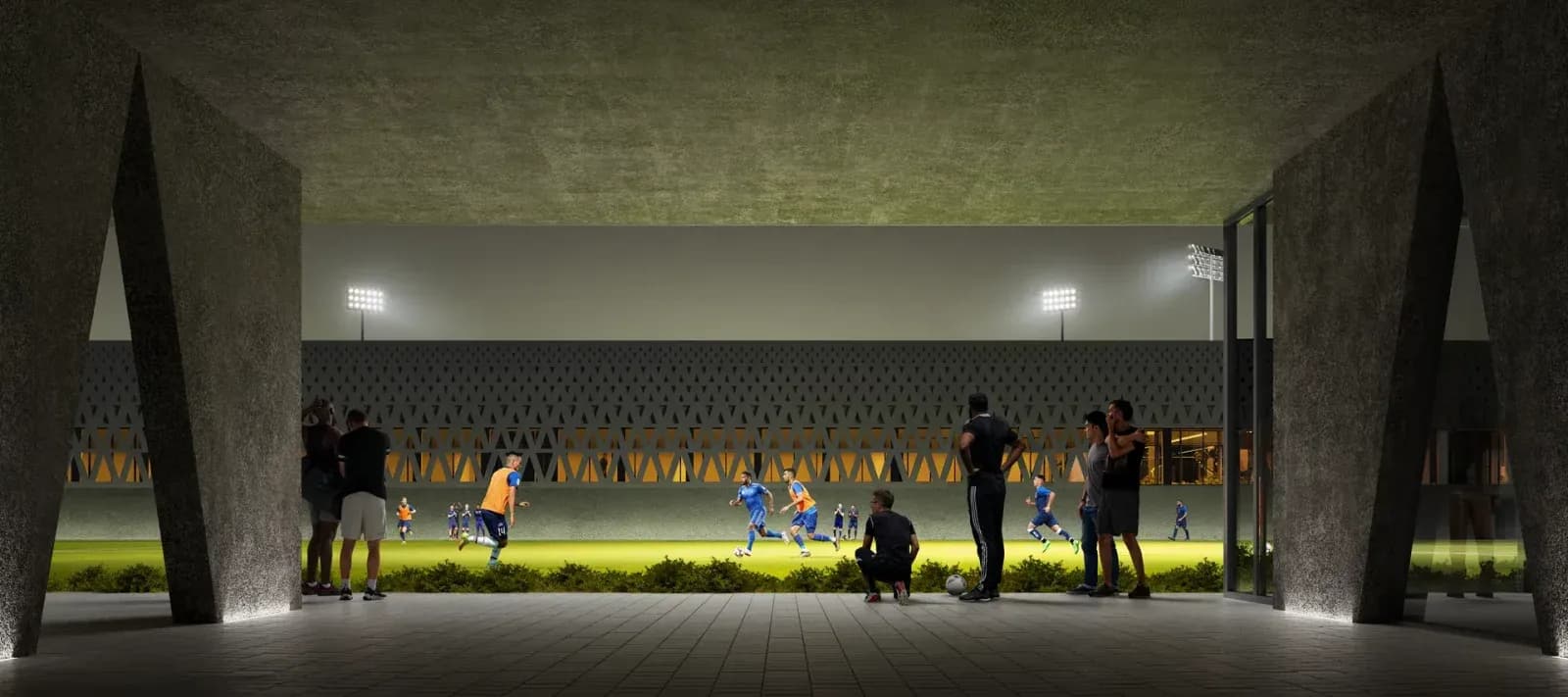 Interior spaces are organised to optimise athlete performance, recovery, and operational efficiency.