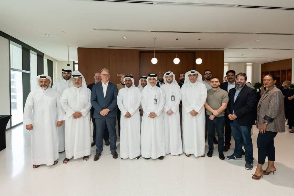 Representatives of Msheireb Properties, IWG and partners at the opening of Signature at Msheireb Downtown Doha.