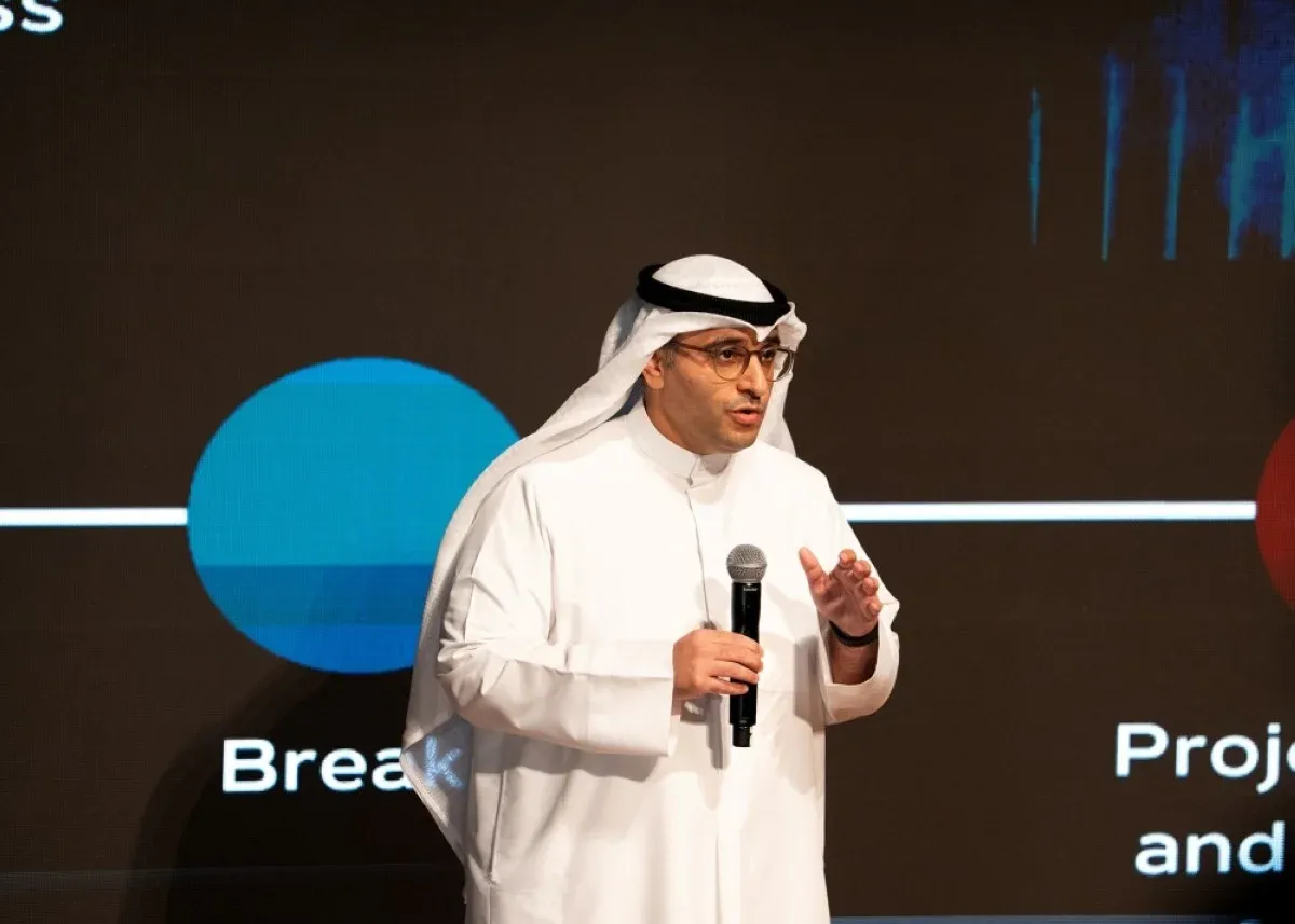 Minister of State for Housing Affairs Abdullatif Al-Mishari speaking at the event.