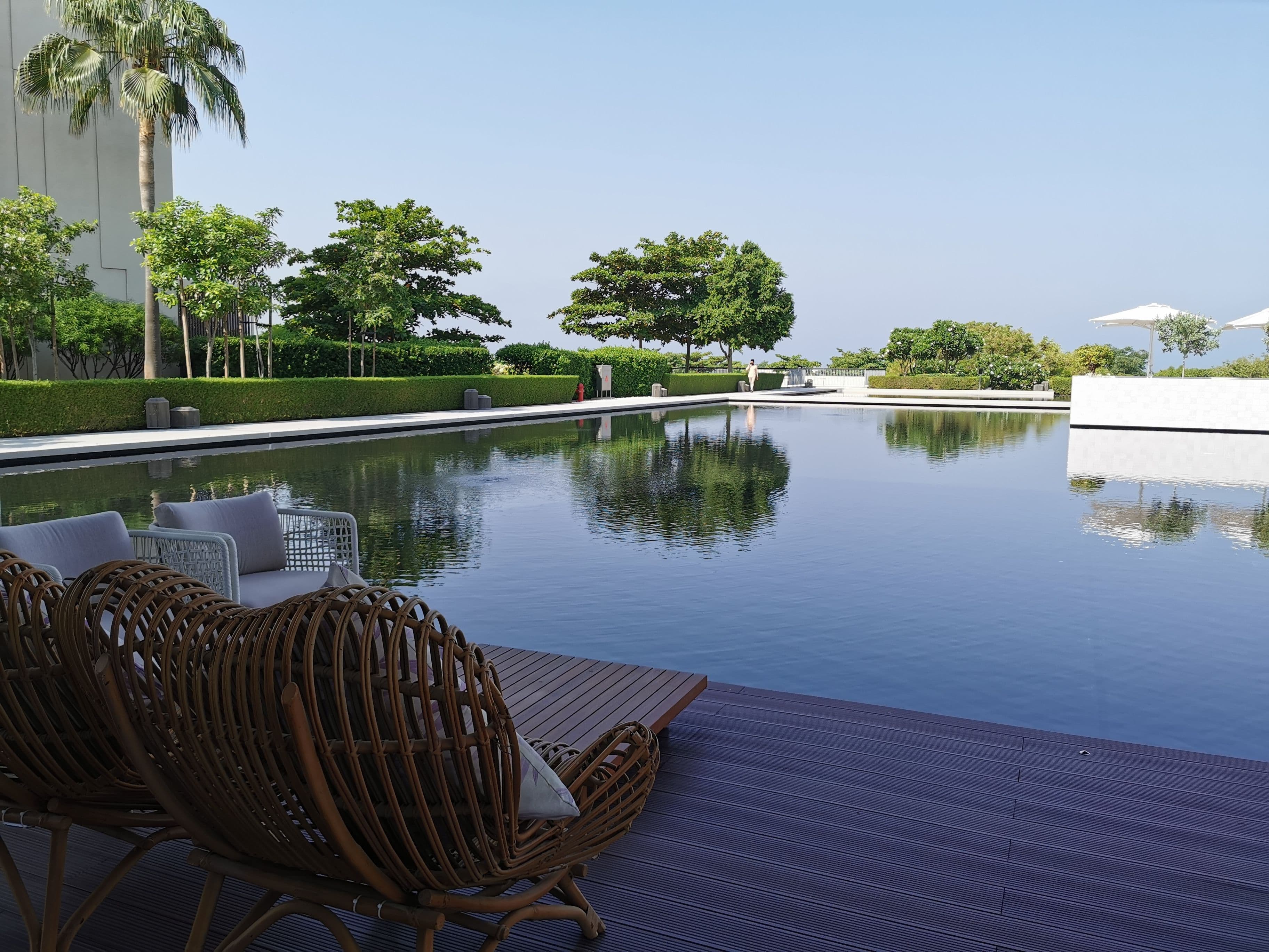 Modern home with pool view