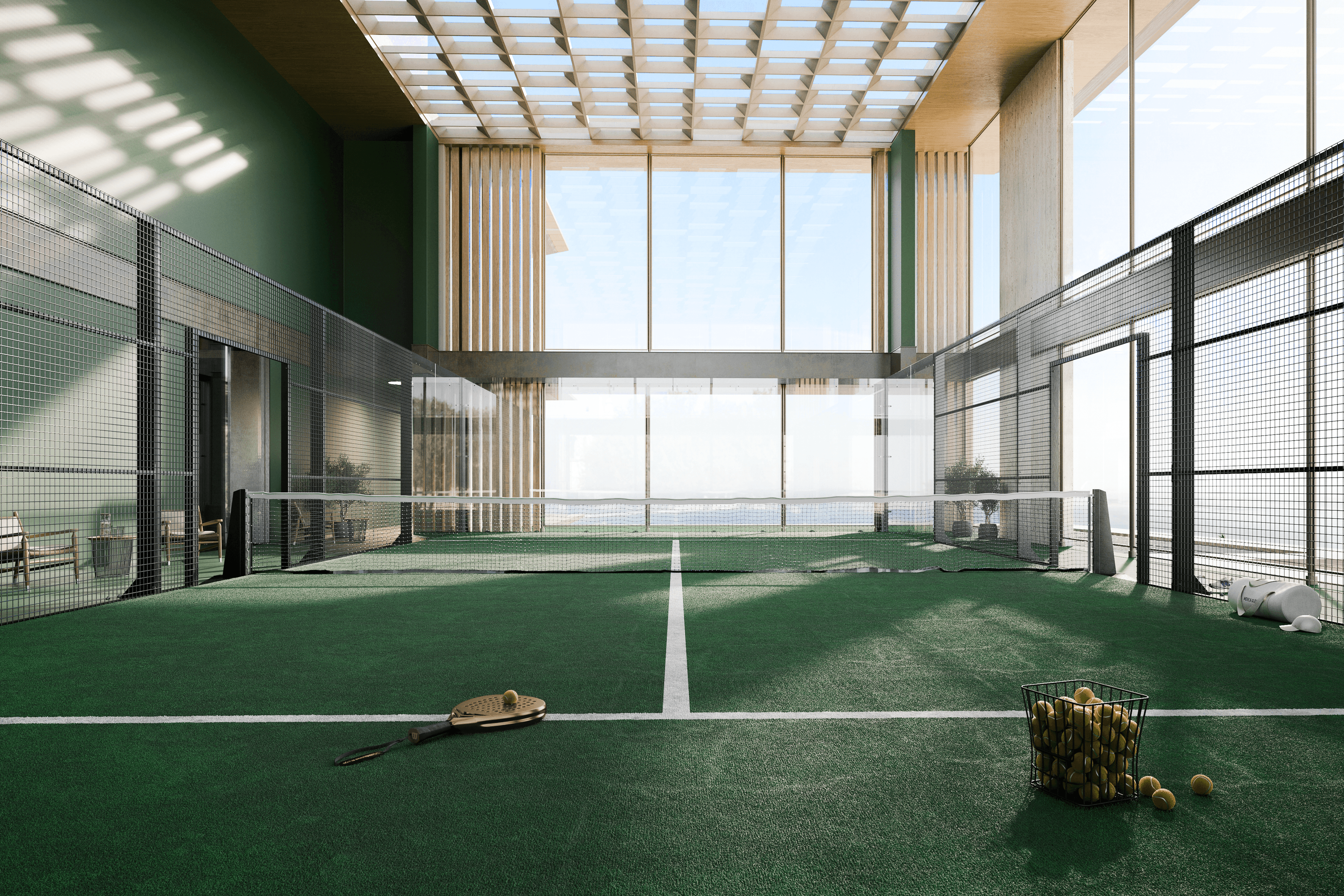 The development is designed around a hospitality-led lifestyle, with wellness facilities, concierge services, private resident spaces, and curated communal environments.