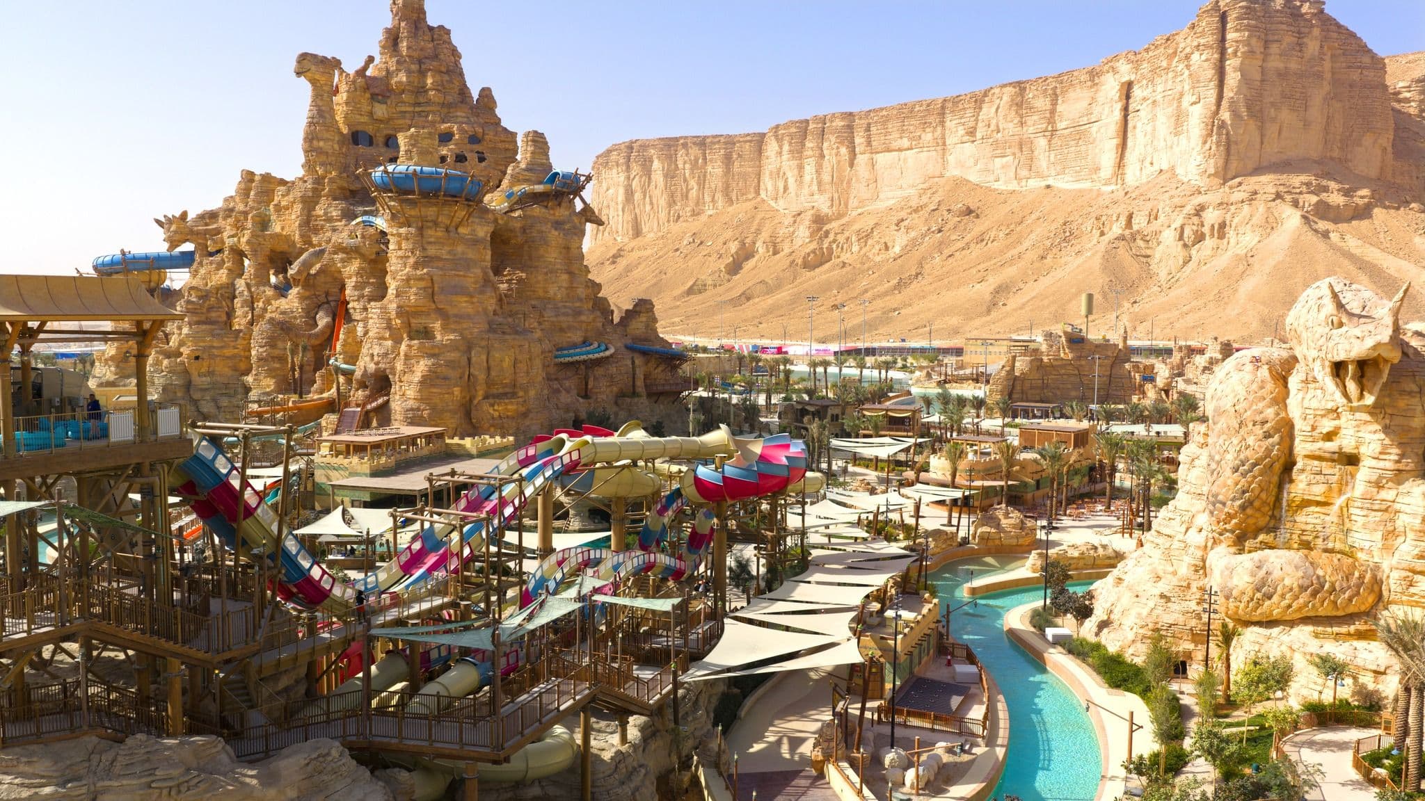The waterpark spans over 250,000 sqm, featuring diverse rides and immersive experiences.