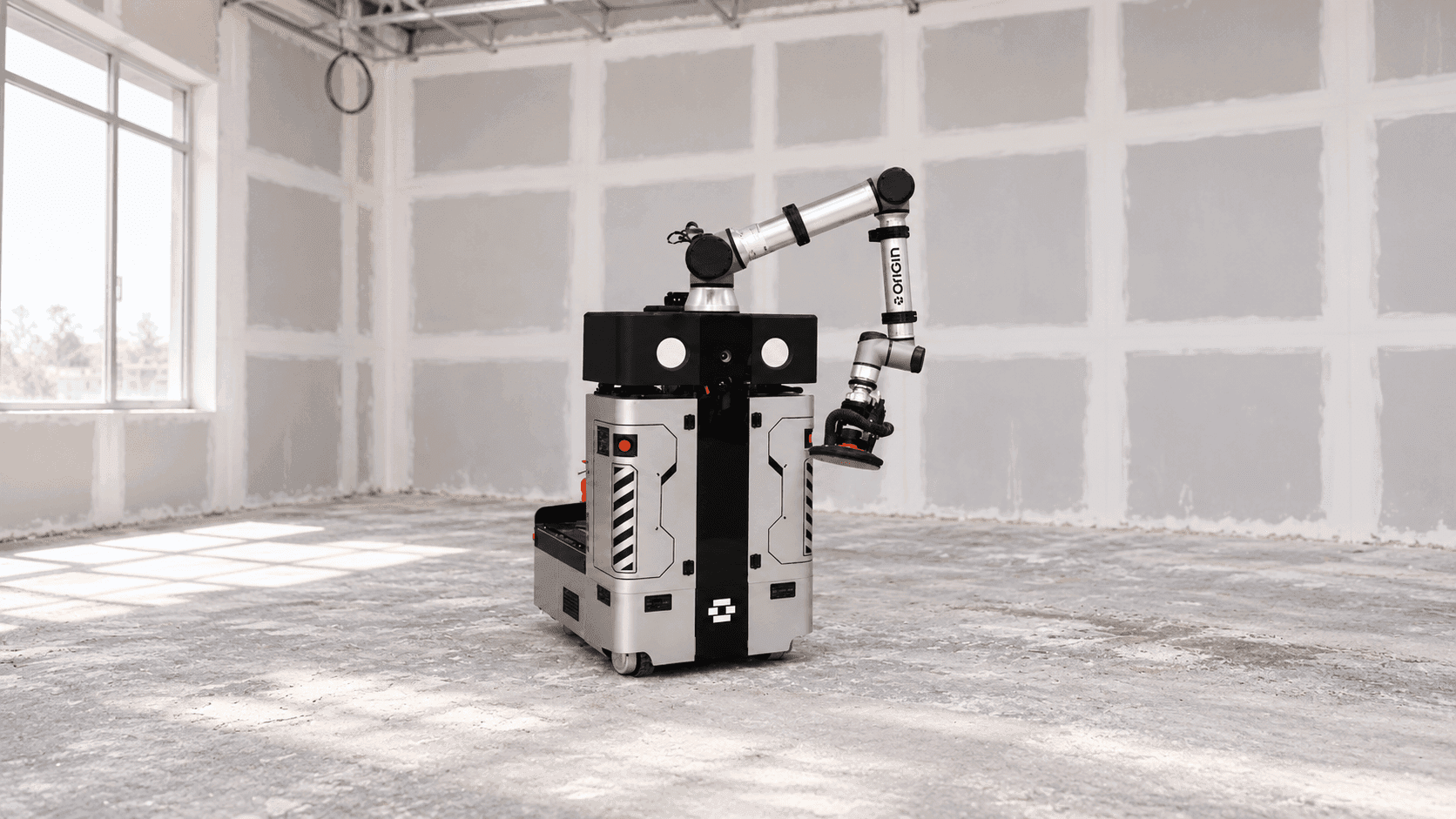 The Origin OG-1 construction robot, designed to automate interior construction and wall-finishing tasks.