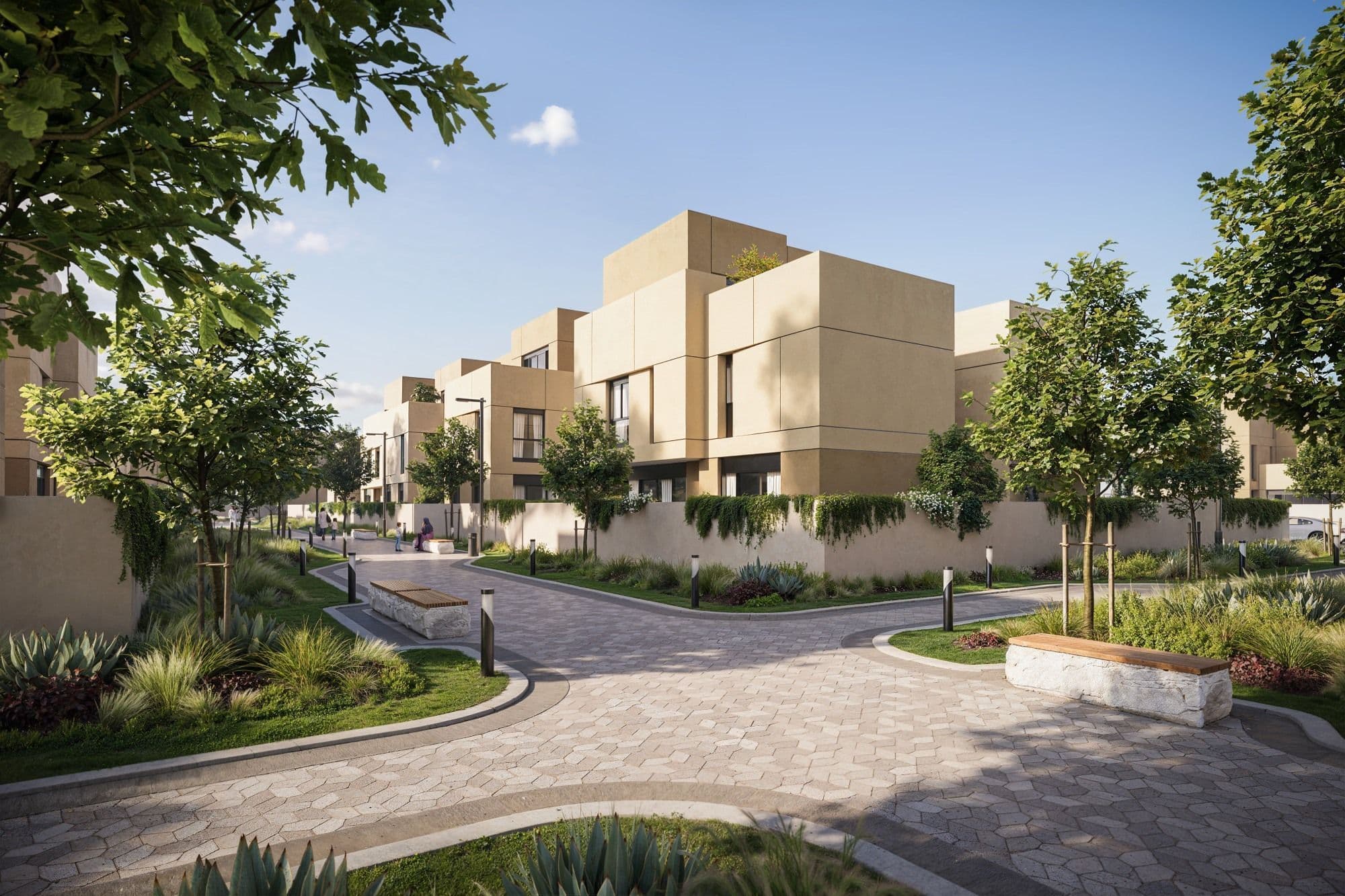 Luxury villas from Roshn Group's Sedra Curated Collection in the Sedra master-planned community in Riyadh, Saudi Arabia.