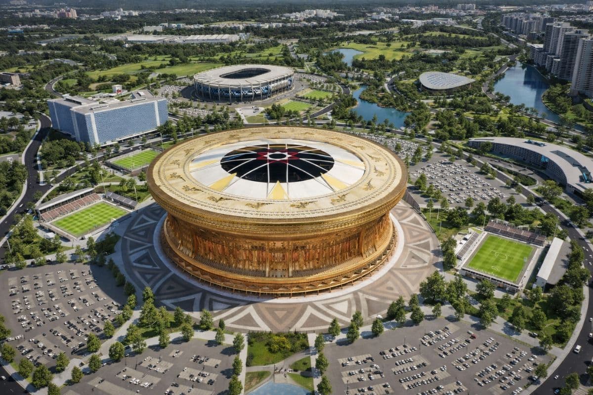 Vietnam's Largest Football Stadium. Image: Trong Dong Stadium