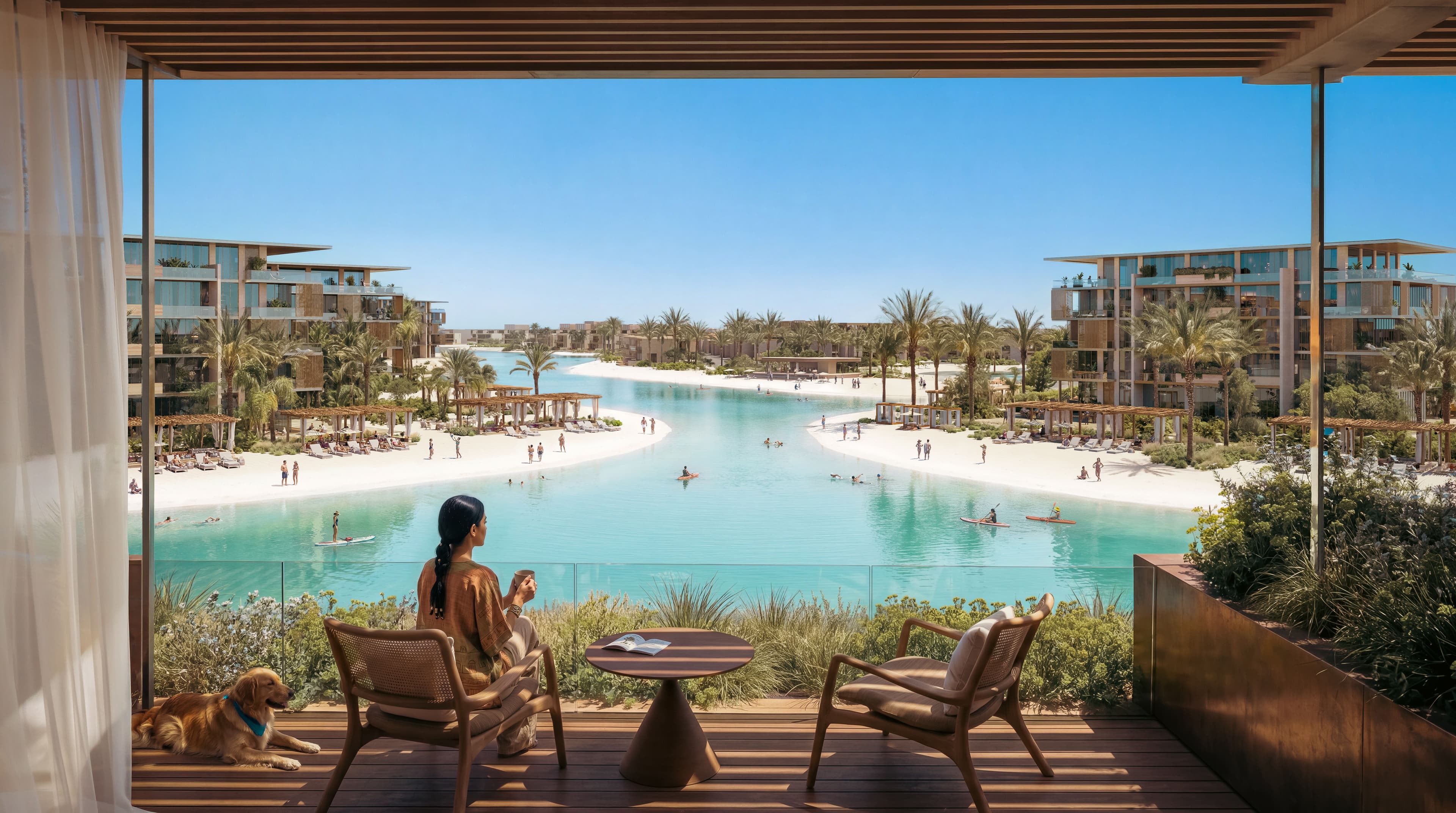 Turquoise lagoons, sandy beaches and contemporary residences shape the proposed waterfront lifestyle at Qatari Diar’s Alam Al Roum development on Egypt’s North Coast.