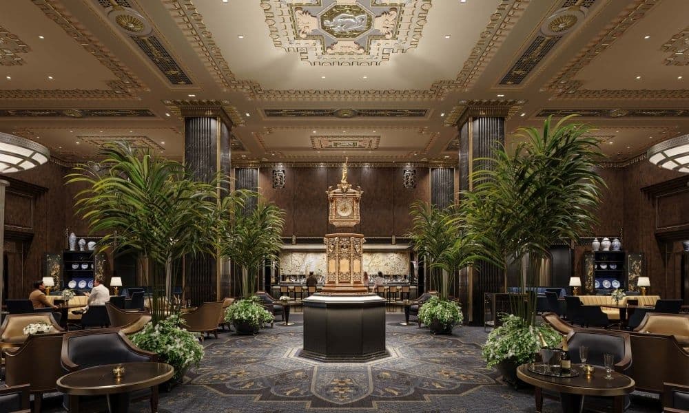 The legendary lobby in Waldorf Astoria NYC