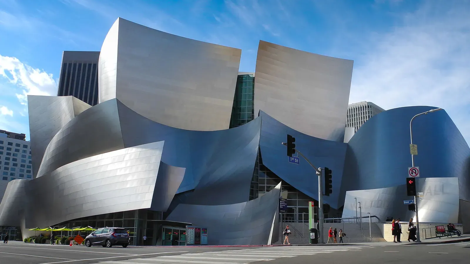The iconic Walt Disney Concert Hall in Los Angeles, designed by Frank Gehry, pictured on December 5, 2025. The visionary architect passed away the same day at the age of 96. (Photo by Frederic J. Brown / AFP via Getty Images)