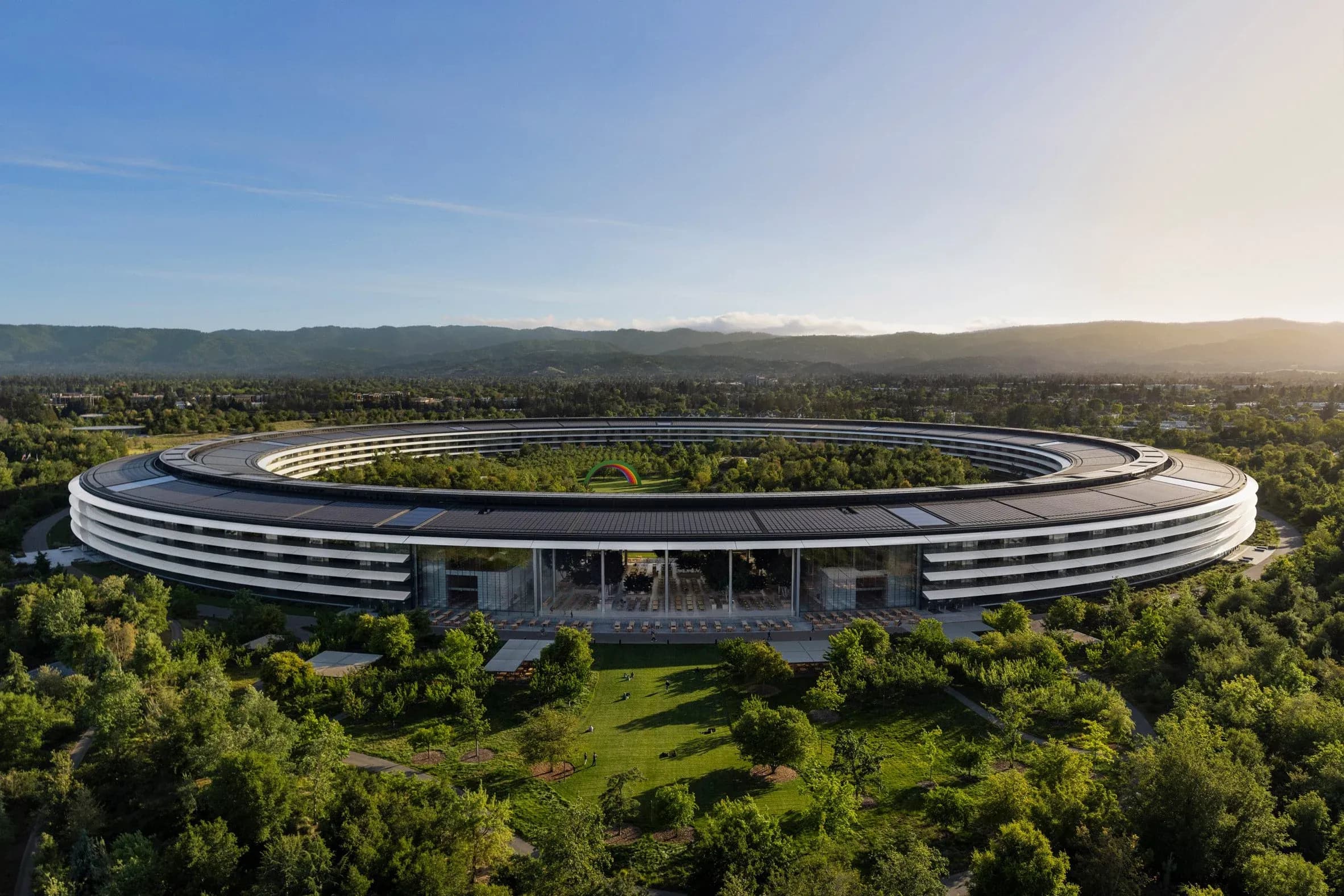 Foster worked closely with Steve Jobs on the design of Apple’s headquarters, which officially opened in 2017. Photo courtesy of Apple.