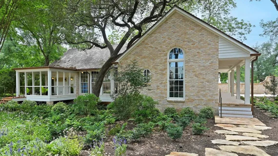 The two-bedroom guest house 