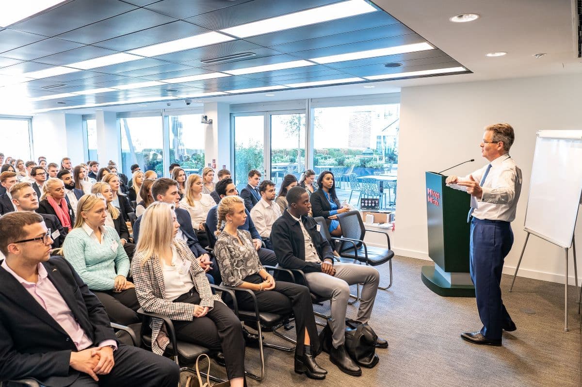 2022 graduates with William Beardmore-Gray, Senior Partner and Group Chair, Knight Frank