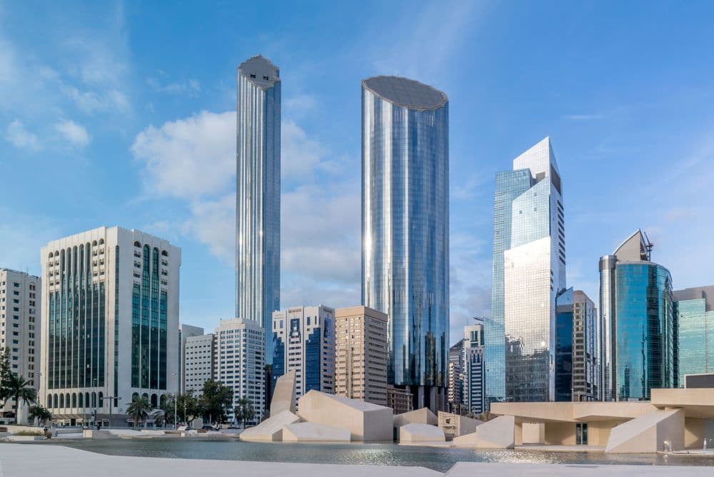 Famous skyscrapers of Abu Dhabi skyline