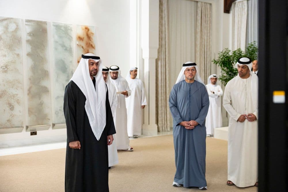 President Sheikh Mohamed is briefed on Abu Dhabi's new housing strategy for citizens.