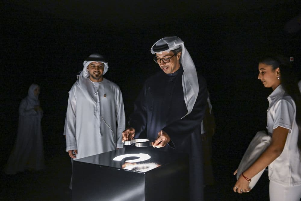 Sheikh Mansour bin Zayed Al Nahyan during the unveiling of the Al Khail Square project at Abu Dhabi Equestrian Club.