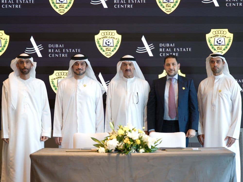 Officials and partners at Al Wasl Club's sponsorship signing ceremony for the 2026-27 sports season in Dubai.