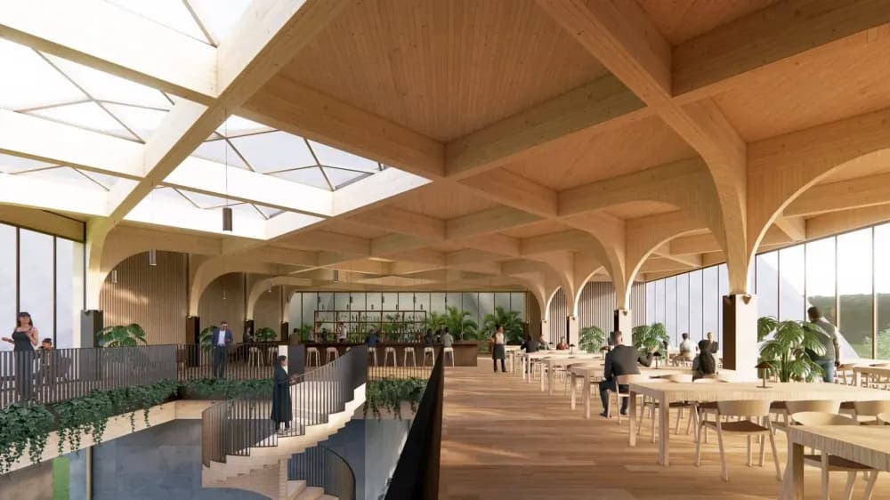 A fourth dome will house a 275-yard driving range and comprehensive practice facilities, expanding the project beyond traditional indoor golf concepts.