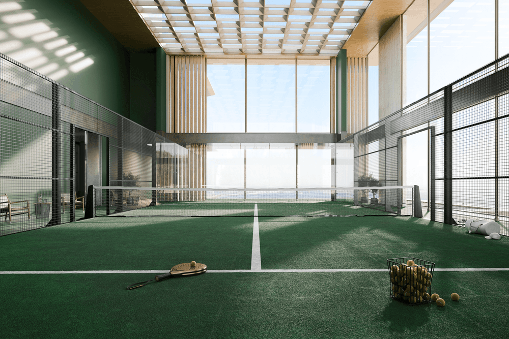 The development is designed around a hospitality-led lifestyle, with wellness facilities, concierge services, private resident spaces, and curated communal environments.