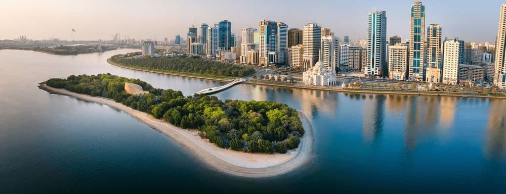 Aerial view of Sharjah’s expanding urban districts, reflecting a 54% surge in real estate activity © Sharjah Real Estate Registration Department