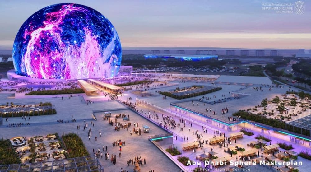 Render of Sphere Abu Dhabi entertainment venue planned for Yas Island, Abu Dhabi.