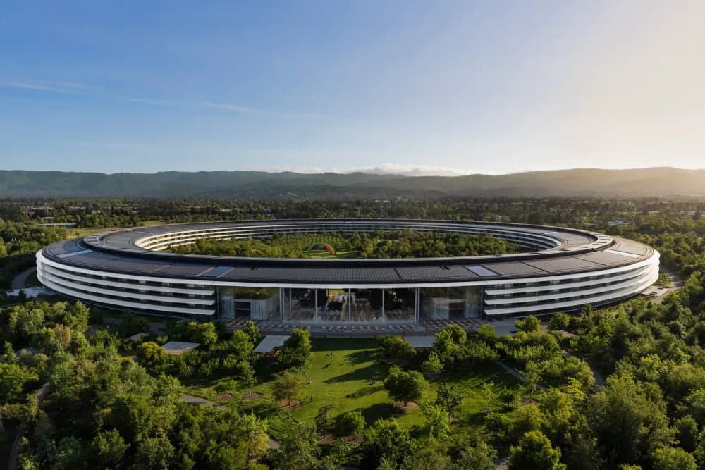 Foster worked closely with Steve Jobs on the design of Apple’s headquarters, which officially opened in 2017. Photo courtesy of Apple.