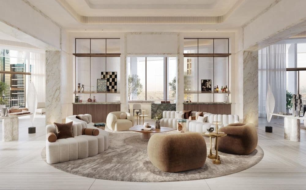 Living space. Penthouse. The Carlyle Residences Dubai