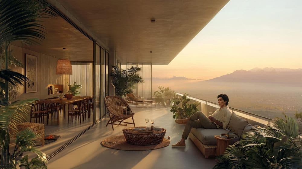 Landscaped plazas and pedestrian spaces will connect the development with the wider Gateway District, creating an accessible civic environment at street level.