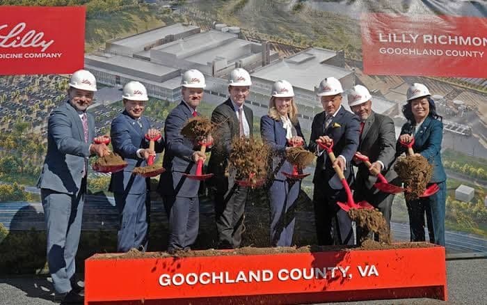 Lilly breaks ground on $5bn cancer drug plant in Goochland County