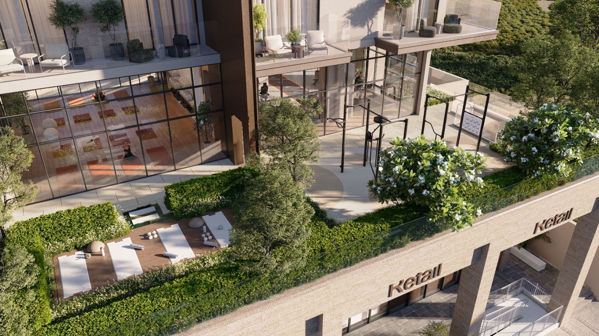 Gym Outdoor Aerial View Render for PRL.