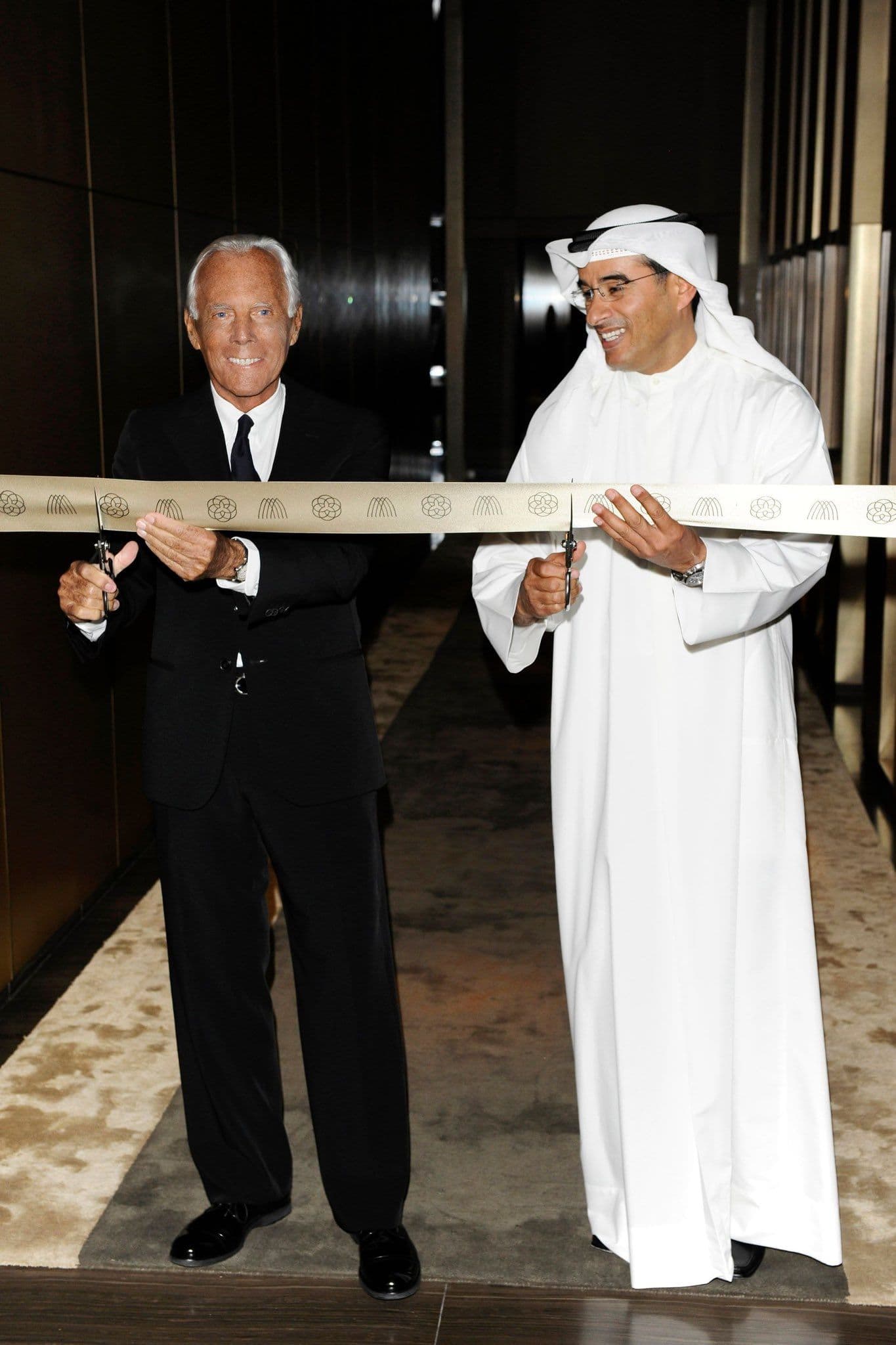 Mohamed Alabbar honours Giorgio Armani as a visionary.