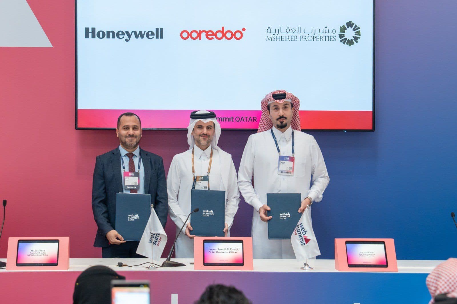 The strategic agreement signing between Msheireb Properties and Honeywell, to enhance automation and AI-powered systems in Msheireb Downtown Doha, making it one of the world’s best and most advanced smart city models.