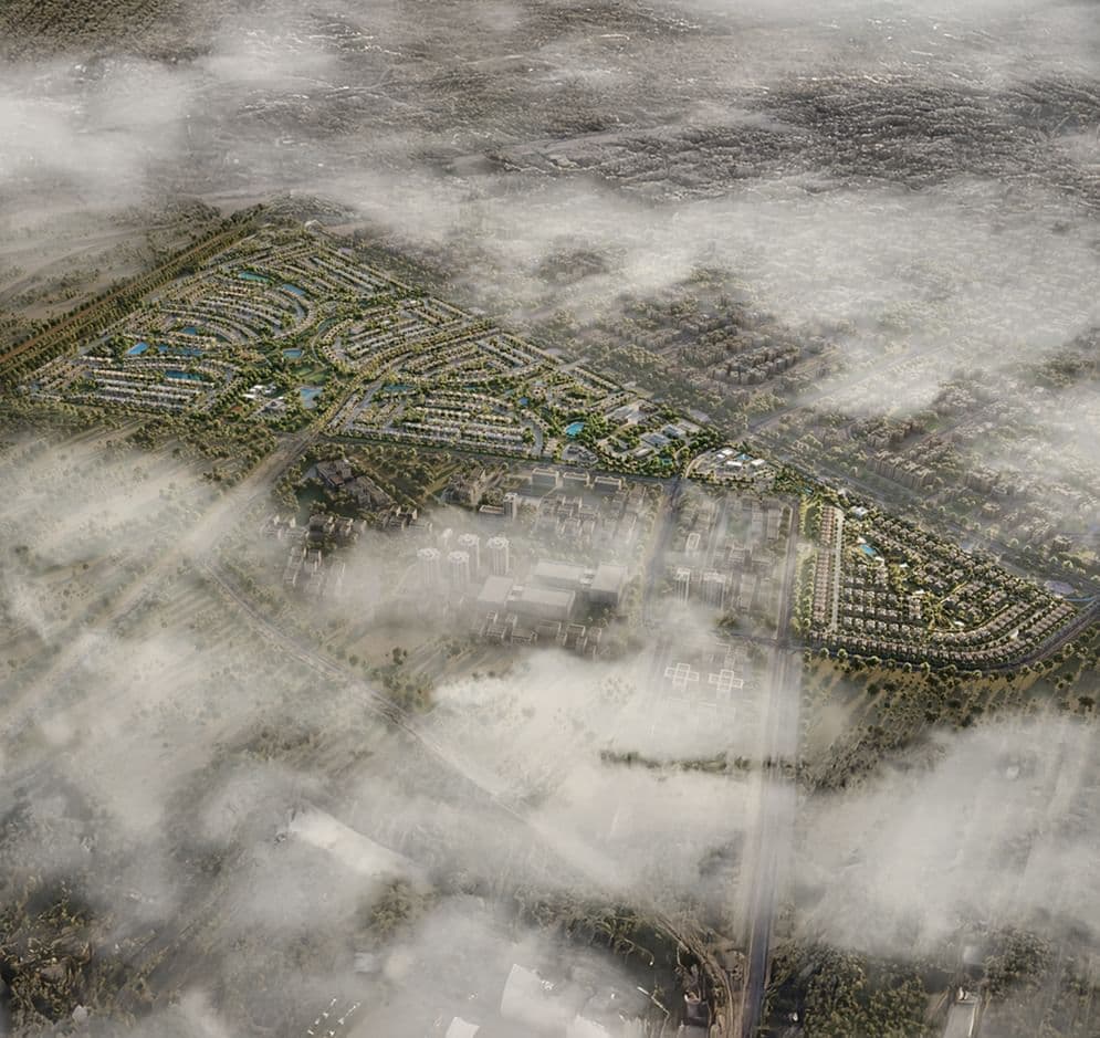 Fay Hills will comprise four interconnected residential villages linked by shaded green corridors and landscaped parks within Masdar City. 
