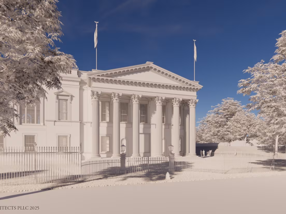 Another exterior view of where the new ballroom will be located. (The White House)